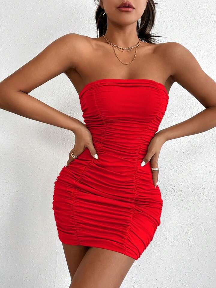 Kadın Kolsuz Bodycon Tüp Elbise